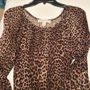 Michael Kors Animal Print Blouse in Brown and Black